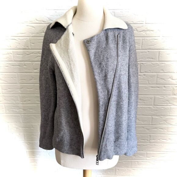 Anthropologie Cherohala Gray Moto Asymmetrical Jacket Women’s Size XS - Picture 5 of 11